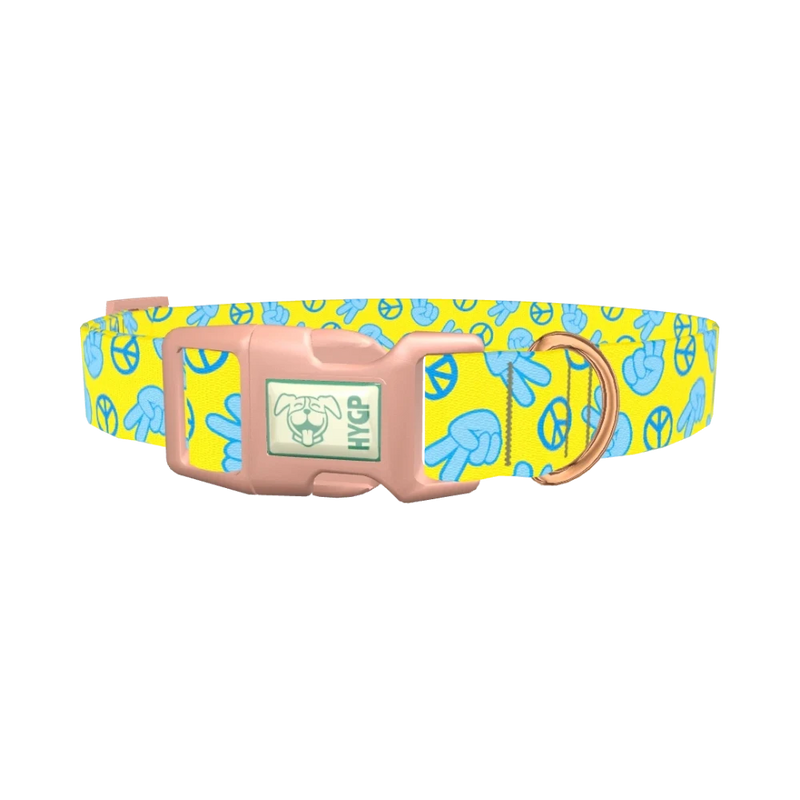 Peace Sign Dog Collar - plastic rose gold