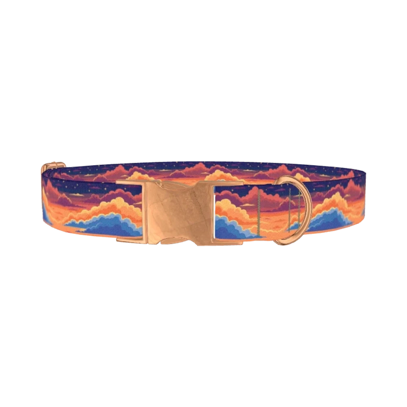 Sunset Cloud Dog Collar - metal rose gold