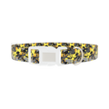 Yellow Grey Camouflage Dog Collar - plastic silver