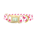 Valentine Heart Ribbon Dog Collar - plastic gold