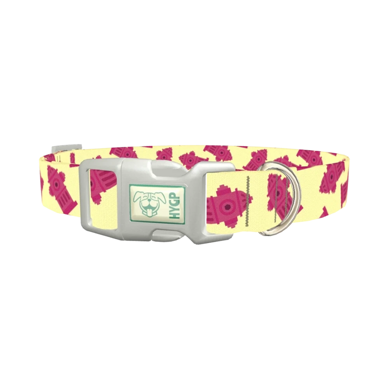 Hydrant Pattern Dog Collar - plastic silver