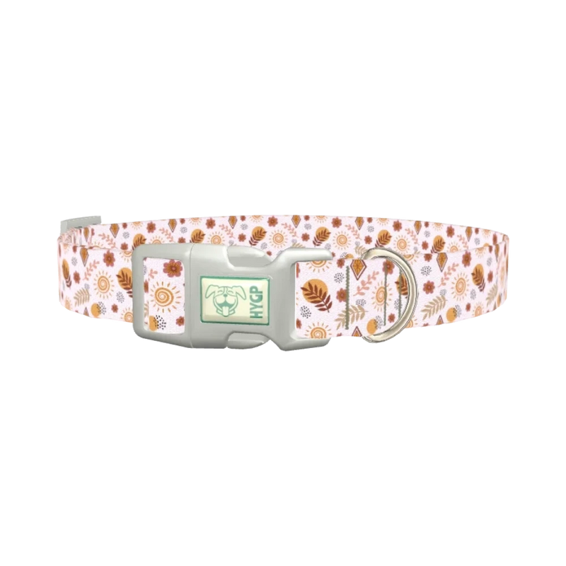 Bohemian Floral Dog Collar - plastic silver