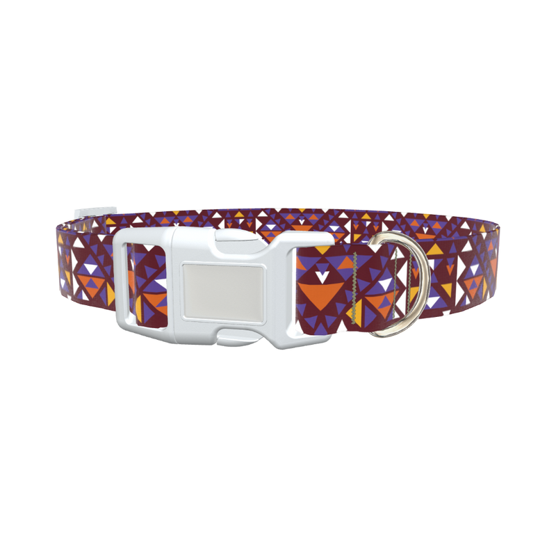 Tribal Triangle Pattern Dog Collar - plastic rose gold