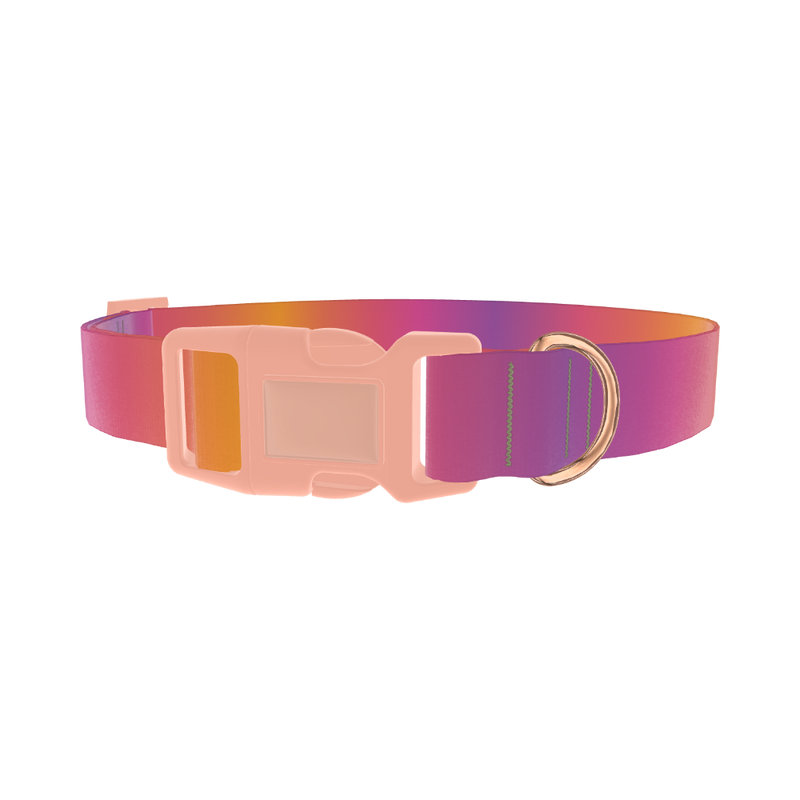Gradient Pattern Dog Collar - plastic rose gold