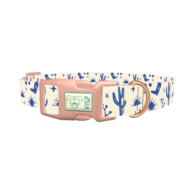 Western Desert Scene Dog Collar - plastic rose gold