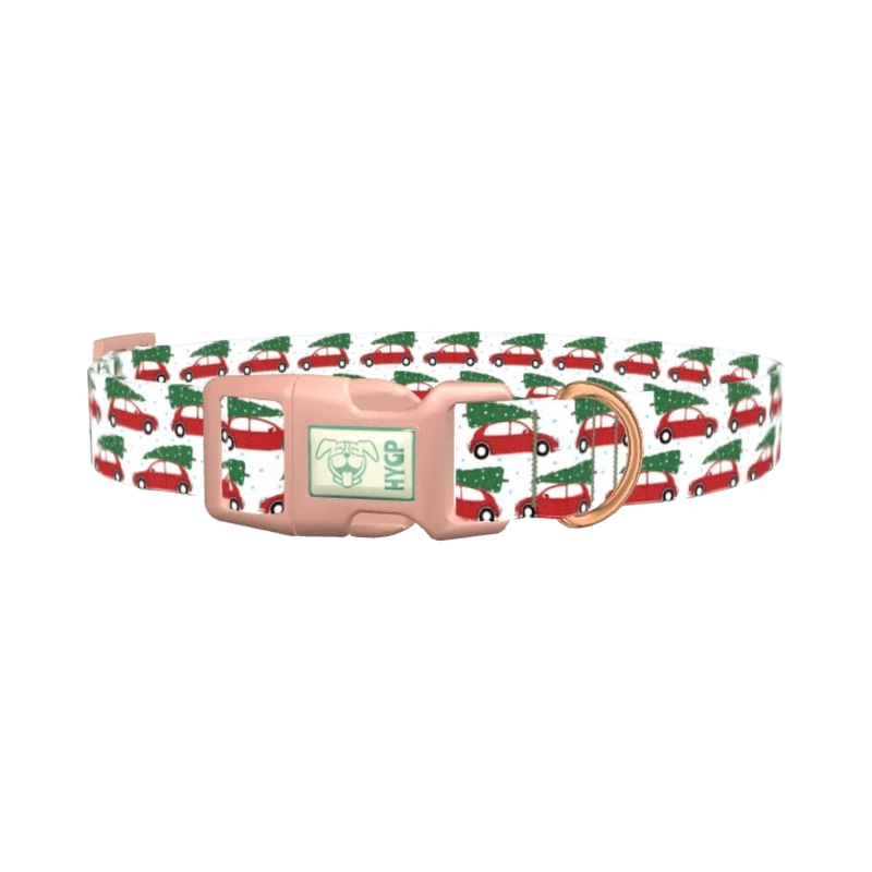 Christmas Car Dog Collar - plastic rose gold