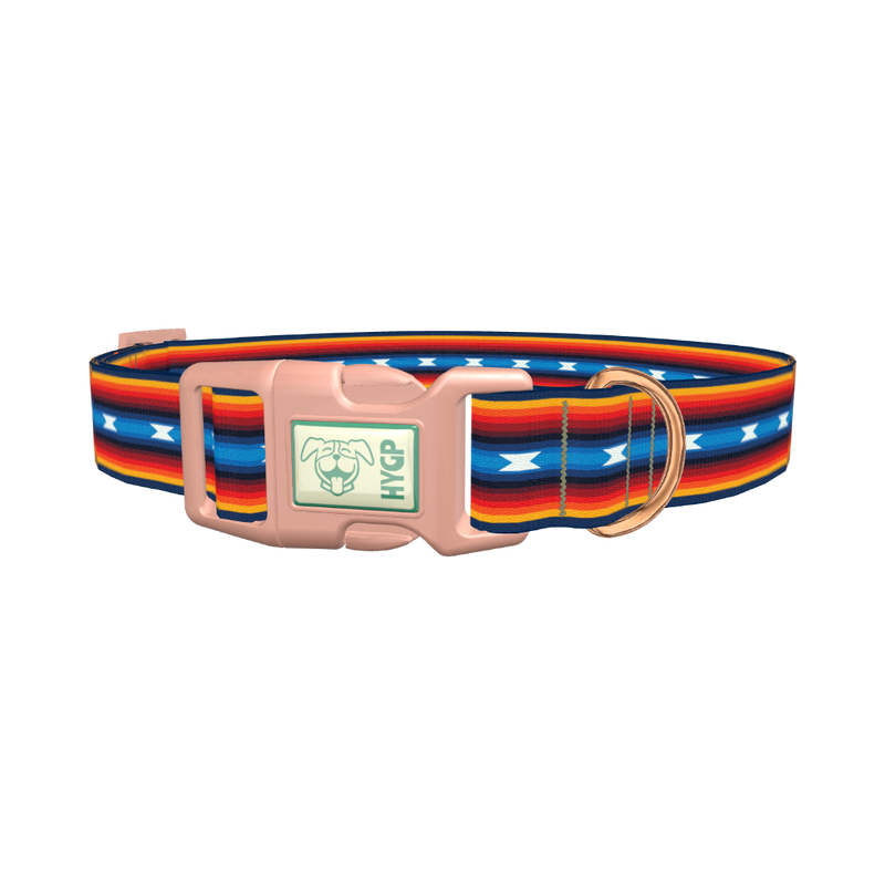 Rainbow Geometric Dog Collar - plastic rose gold