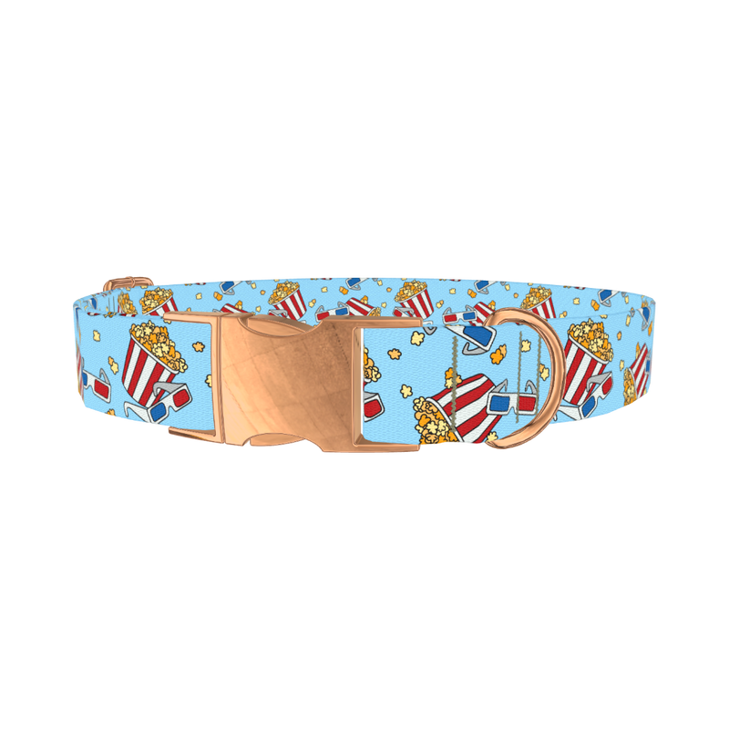 Movie Night Dog Collar - metal rose gold