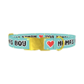 Mamas Boy Heart Dog Collar - metal gold