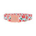 Red Floral Dog Collar - plastic rose gold