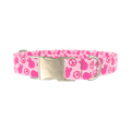 Pink Peace Sign Dog Collar - metal gold