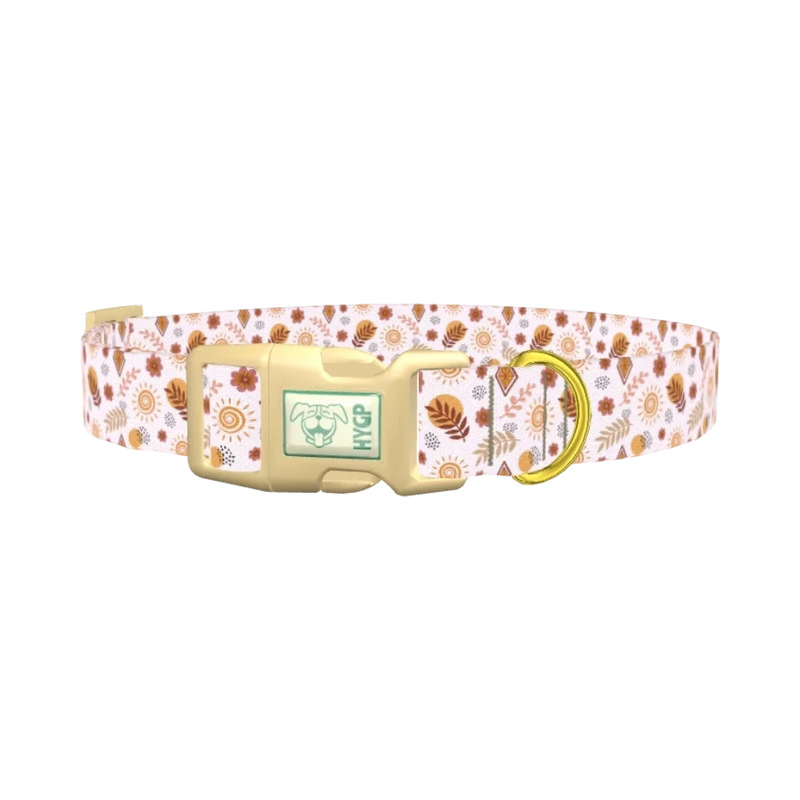 Bohemian Floral Dog Collar - plastic gold