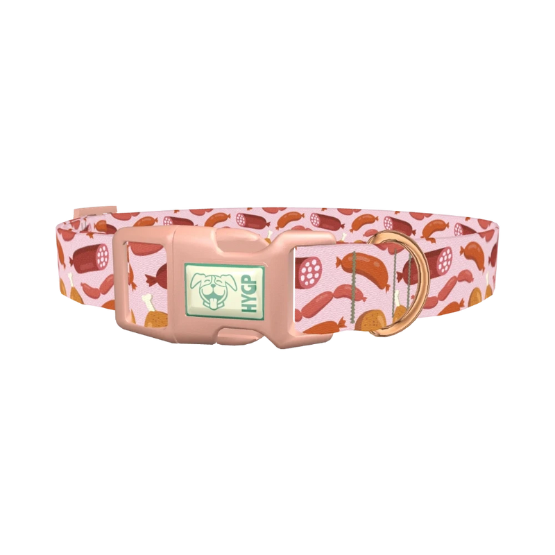 Sausage Pattern Dog Collar - plastic rose gold
