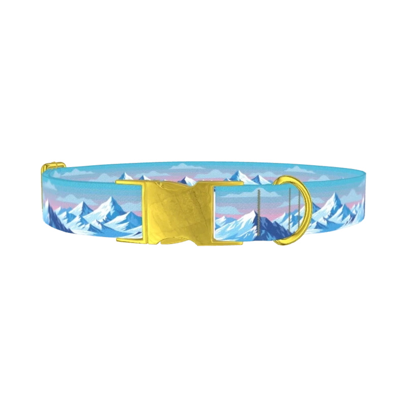 Arctic Mountain Dog Collar - metal gold