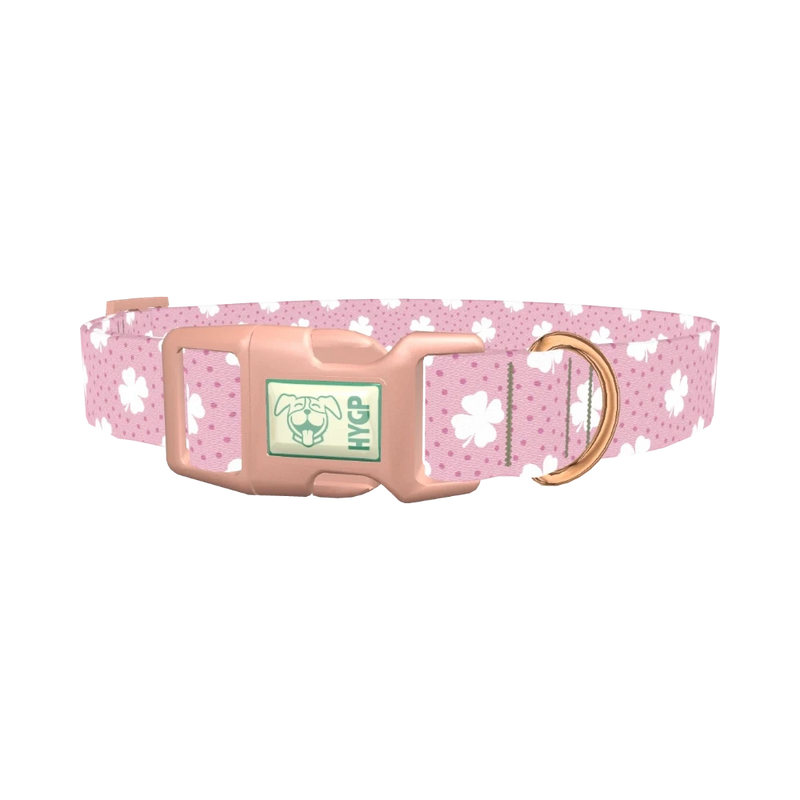 Clover Dot Dog Collar - plastic rose gold