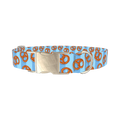 Pretzel Pattern Dog Collar - metal silver