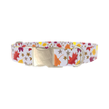 Colorful Fall Leaf Dog Collar - metal silver