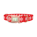Red Snowflake Pattern Dog Collar - plastic rose gold