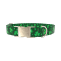 St. Patrick's Clover Dog Collar - metal gold