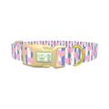 Heart Stripes Dog Collar - plastic gold