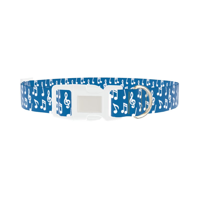 Musical Notes Dog Collar - plastic silver