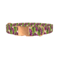 Purple Tulip Pattern Dog Collar - metal rose gold