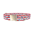 Patriotic Stripes Stars Dog Collar - metal silver
