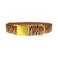 Tiger Stripe Dog Collar - metal gold