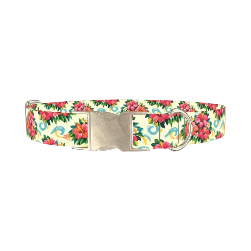 Tribal Stripes Dog Collar - metal silver
