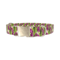 Purple Tulip Pattern Dog Collar - metal silver