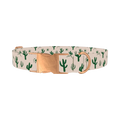 Desert Sun Cactus Dog Collar - metal rose gold