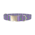 Christmas Tree Stripes Dog Collar - metal silver