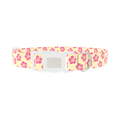 Floral Hibiscus Dog Collar - plastic silver