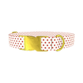 Red Dot Pattern Dog Collar - metal gold