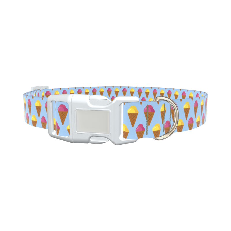 Colorful Ice Cream Cone Dog Collar - plastic rose gold