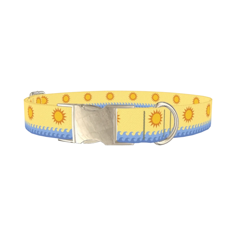 Beach Sun Dog Collar - metal silver