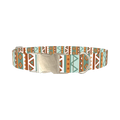 Abstract Tribal Stripe Dog Collar - metal silver