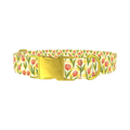 Floral Tulip Plaid Dog Collar - metal gold