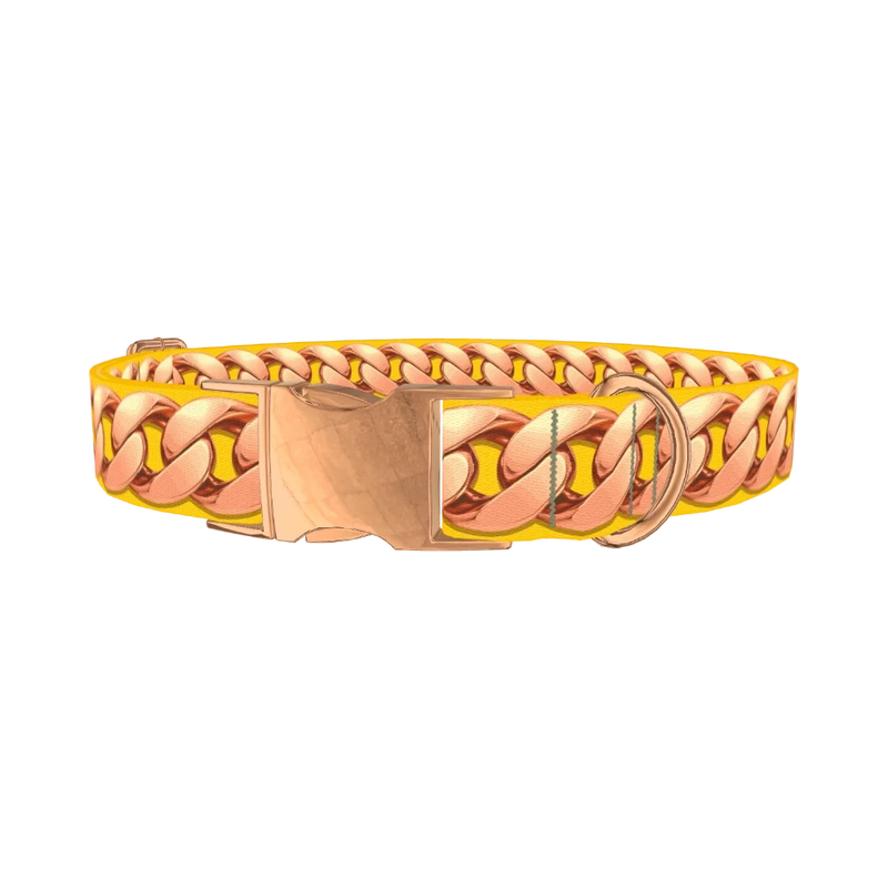 Rosegold Chain Dog Collar - metal rose gold