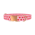 Polka Dot Heart Dog Collar - metal rose gold