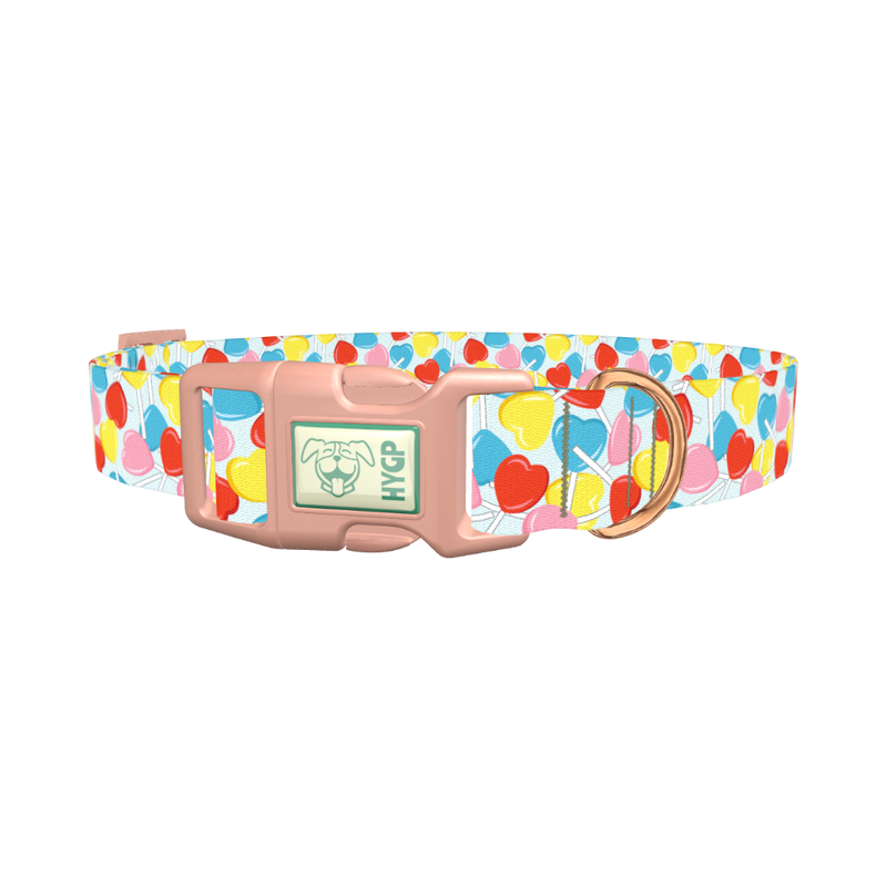 Candy Heart Dog Collar - plastic rose gold