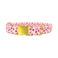 Heart Cherry Dog Collar - metal gold