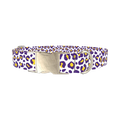 Leopard Print Dog Collar - metal silver