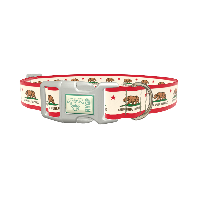 California Republic Flag Dog Collar - plastic rose gold