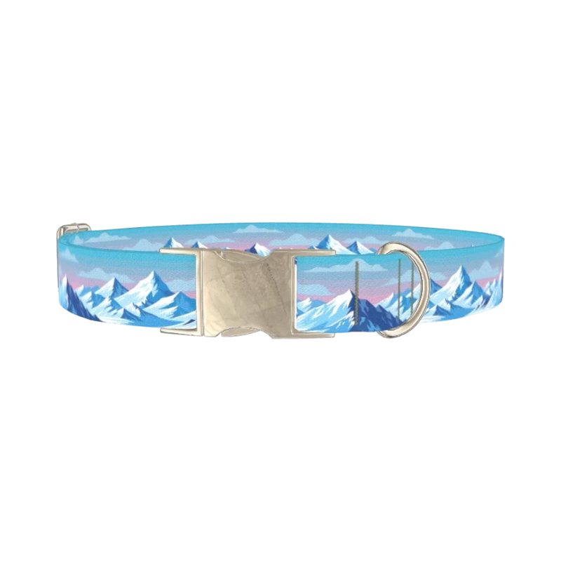 Arctic Mountain Dog Collar - metal silver