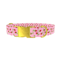 Floral Rosebud Dog Collar - metal gold