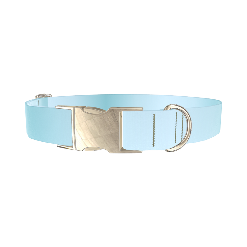 Blue Gradient Dog Collar - metal silver
