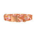 Retro Floral Burst Dog Collar - metal rose gold