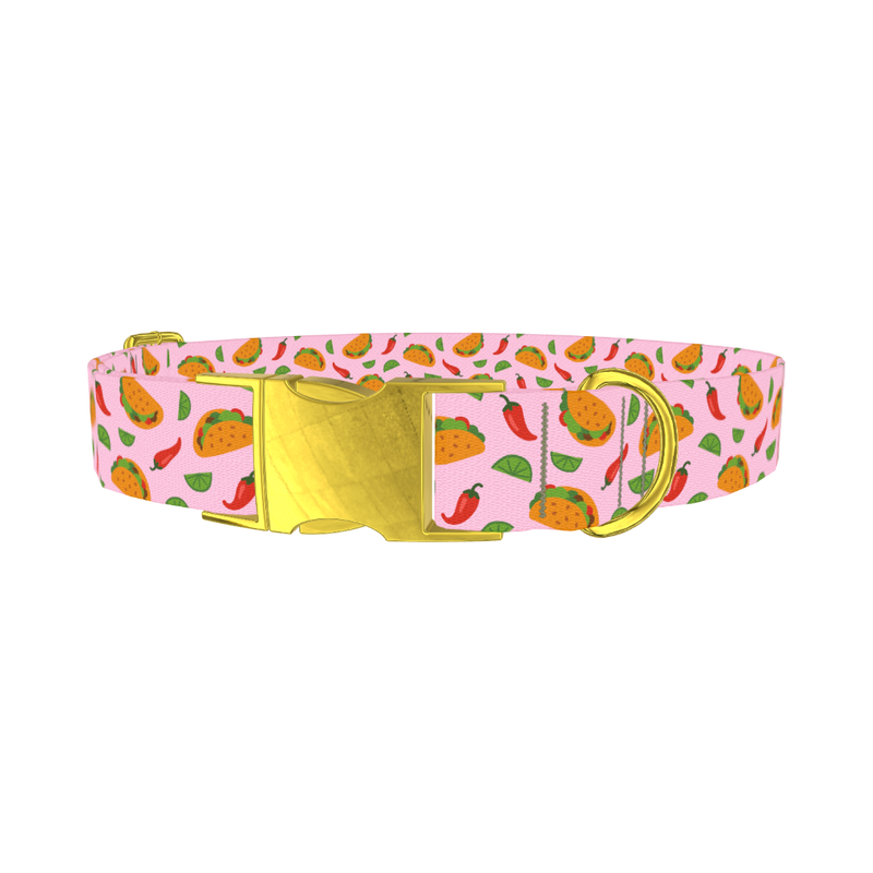 Chili Taco Dog Collar - metal gold