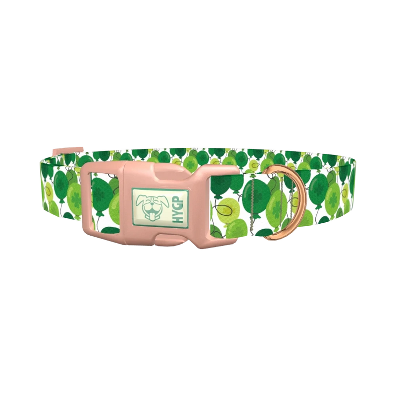St. Patrick's Balloon Dog Collar - plastic rose gold
